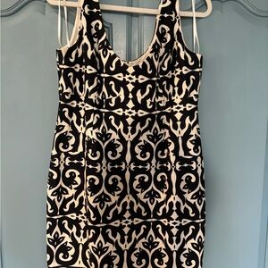 Elegant Black and White Patterned Dress